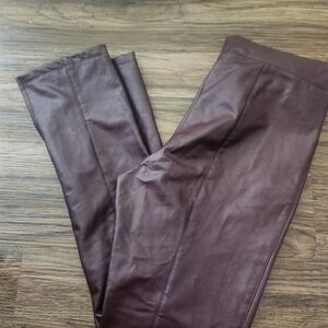 A New Day Purple Faux Leather Pants with Slit